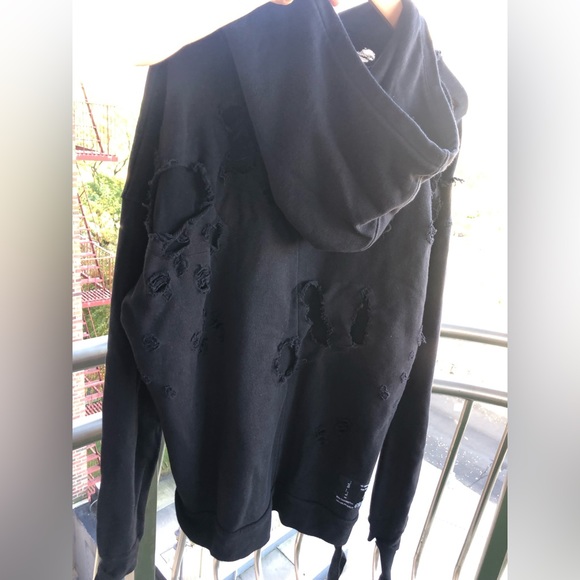 Unravel Project authentic distressed snake black hoodie. Unisex, loose fit. XS - Picture 3 of 10
